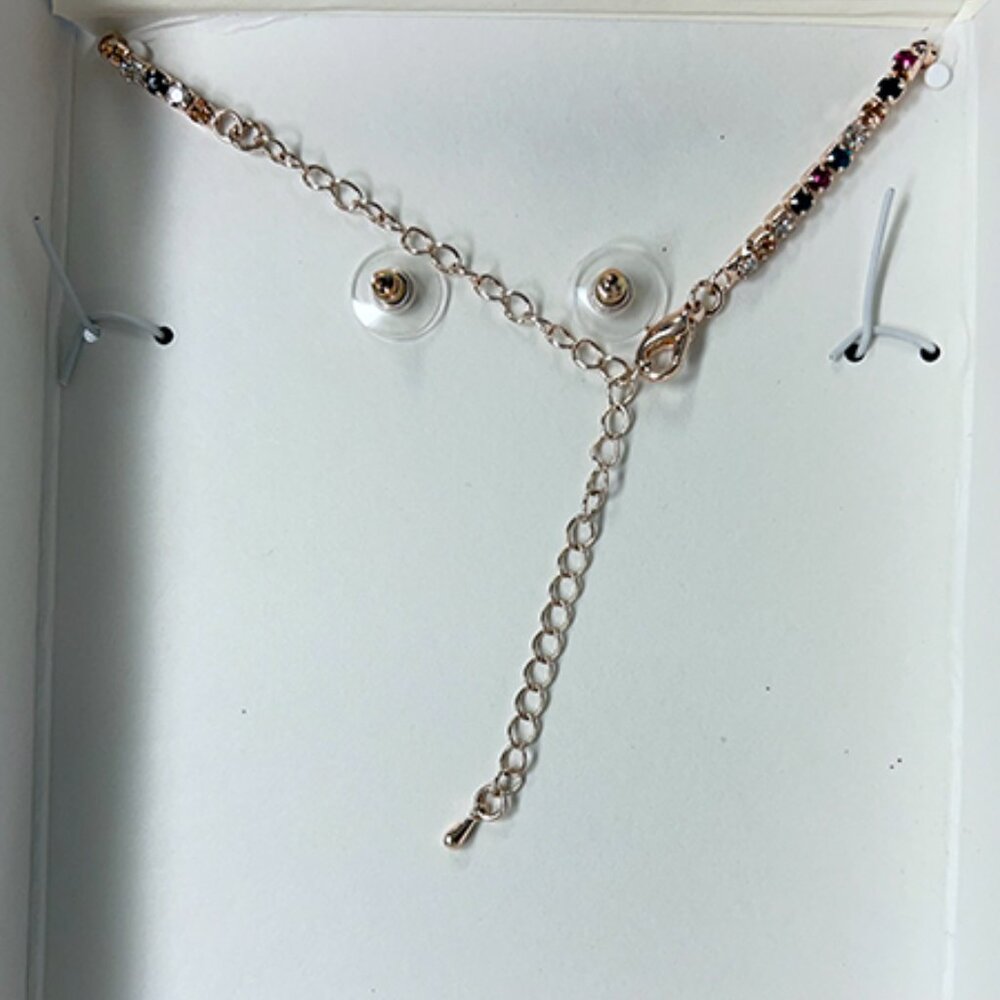 Christian Siriano | NIB | Multicolor Rhinestone Necklace and Earring Set - Picture 7 of 7